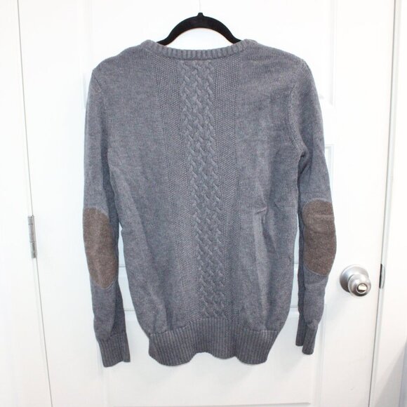 Noel Asmar Wool Cashmere Blend Cable Knit Crew Neck Sweater Gray - Picture 3 of 3